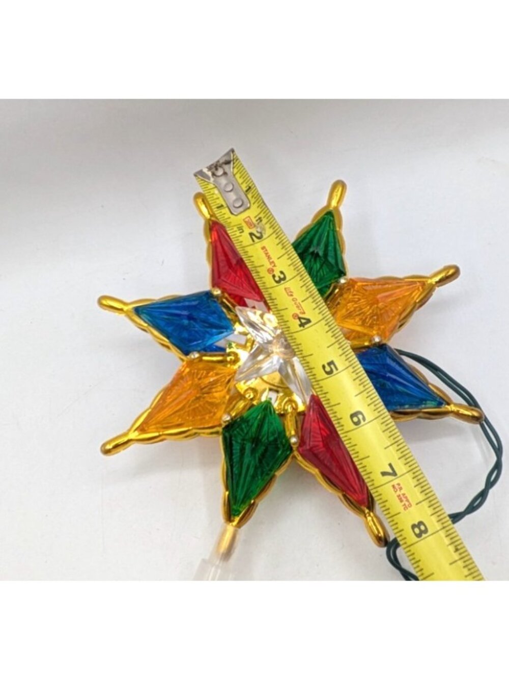 8 Point Star Christmas Tree Topper Multi-Colored Plug In Light Up 12" - Picture 8 of 8